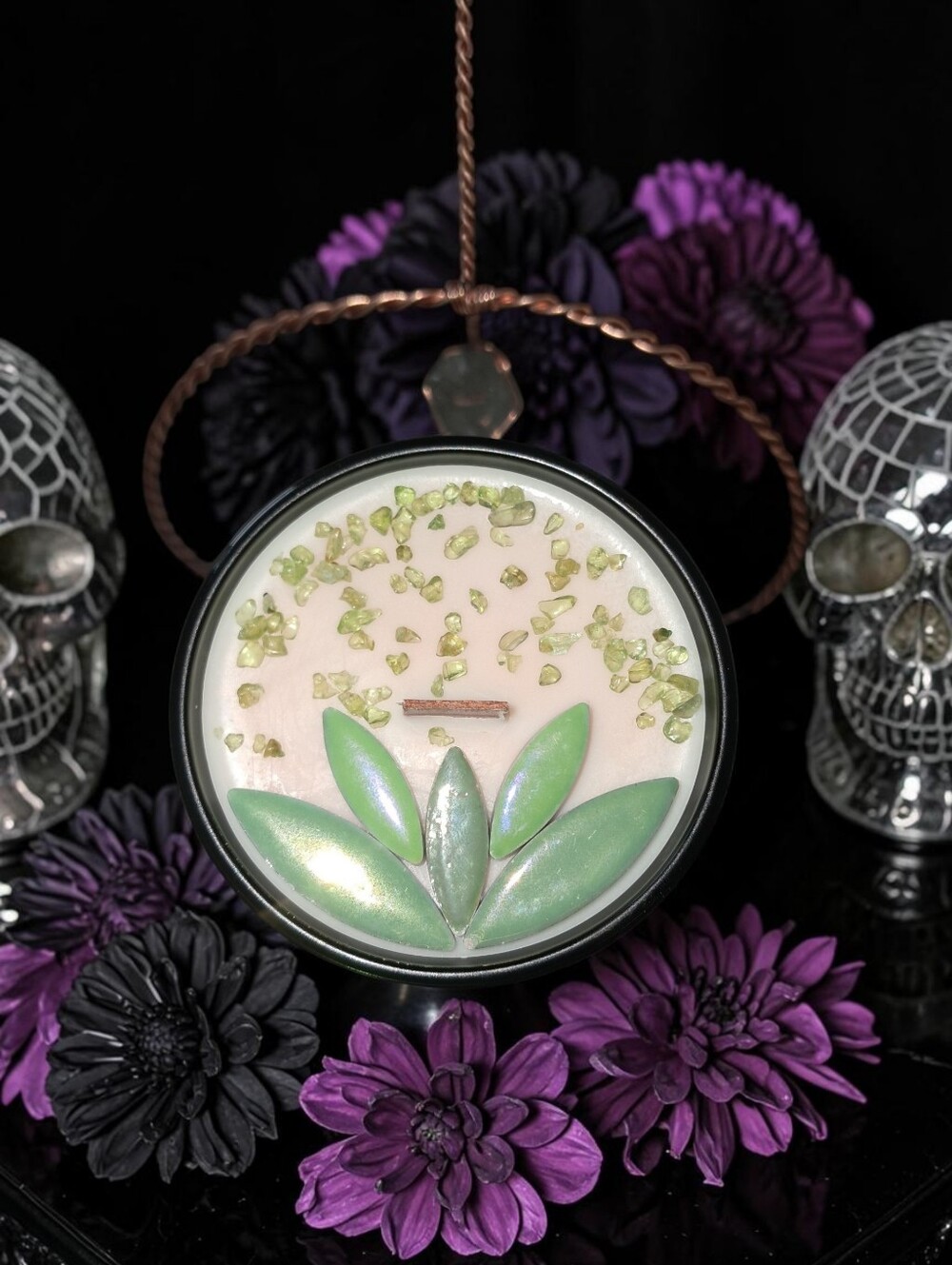 Hand Crafted , Wicked Worthy Wax, Peridot Piece 4oz candle